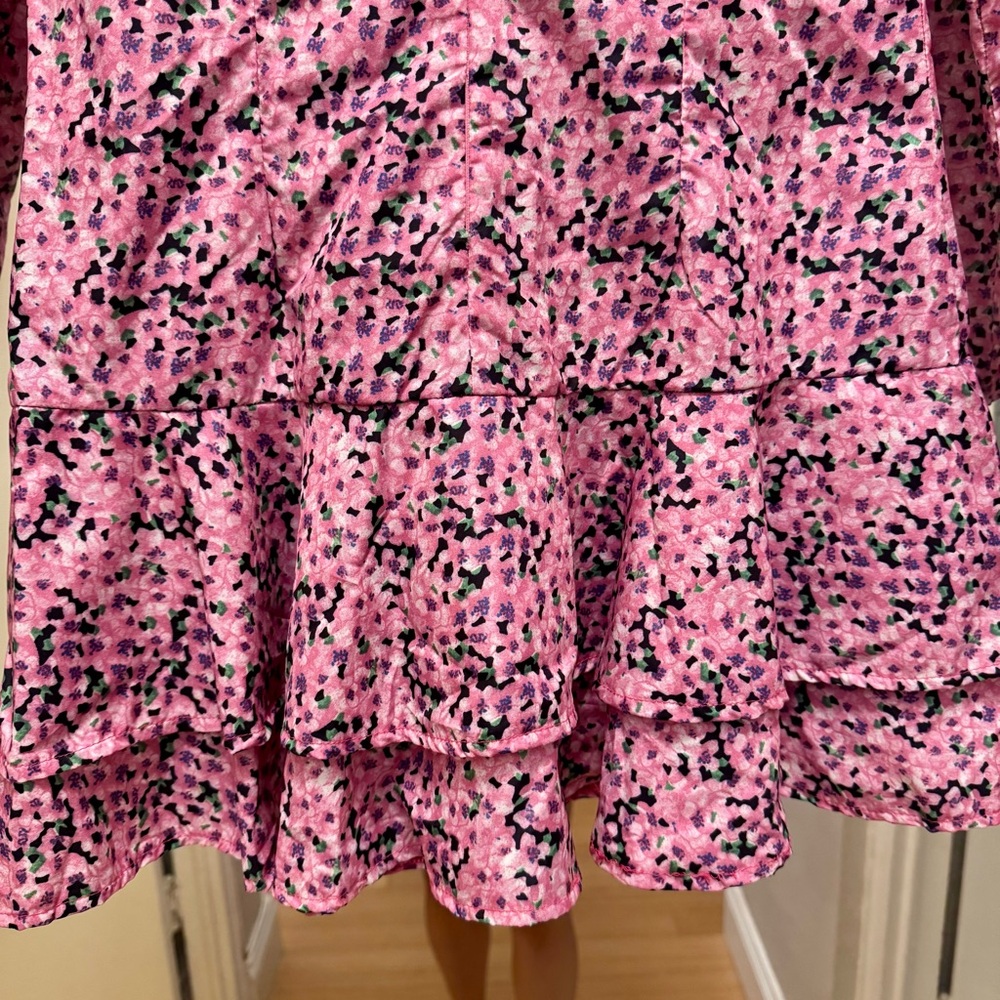 Pink Floral Ruffle Mini Dress NEW - Picture 5 of 6
